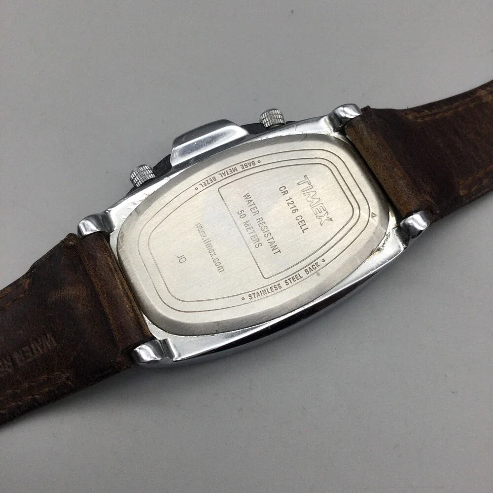 Timex Expedition Dual Time Watch Men 36mm Silver Tone BROKEN PARTS OR REPAIR - Picture 9 of 14